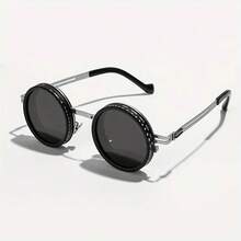 Men's Handmade Retro Lycra Style Fashion Glasses - Rotating Polarized Gradient Lenses, 9-Level Adjustable Frame, Durable Plastic And Magnesium Alloy, Includes Protective Case| Suitable For Travel, Camping, Role-Playing Parties And Events, Camping Glasses, Fashion Glasses, Polished Surface - màu đen - Xem 6