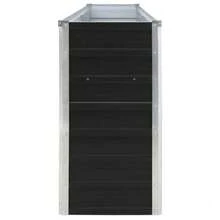 vidaXL Cama de cultivo elevada rectangular grande, color antracita, de acero galvanizado, duradera, moderna, cajas de cultivo, macetas de jardín, macetas para exteriores - Antracita - Ver 6