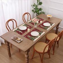 Christmas Santa Claus & Snowman Linen Placemats, Heat Insulation Pads, Food Mats, Restaurant Supplies, Restaurant Decor, Outdoor Picnic Mats, Holiday Gifts, Suitable For Restaurant, Kitchen, Outdoor, Picnic, Holidays