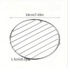 1套圆形不锈钢耐热锅垫锅架蒸笼架加厚家用防烫碗盘垫桌面垫收纳垫 - 銀色 - 查看 2