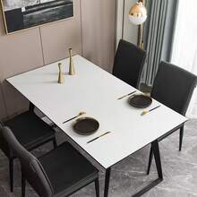 1pc Eye-Protecting Table Mat, Office Mat, Large Mouse Pad, Anti-Slip PU Leather Blotter Paper, Laptop Desk, Nail Art Makeup Desk Pad, Coffee Table Pad, Dressing Table Pad, Extra Large Tablecloth, Office And Home Waterproof Writing Pad, Waterproof, Oil-Proof, Wear-Resistant, No-Wash Home Dining Table Pad, - White - View 30