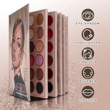 The Multifunctional Makeup Palette Set, A 67-Color Makeup Palette Including Eyeshadows, Blushes, Lipsticks, Highlighters And Contouring Products, Is Easy To Carry. The All-In-One Makeup Is The Best Gift For Ladies And Teenagers. - 咖啡棕 - 查看 5