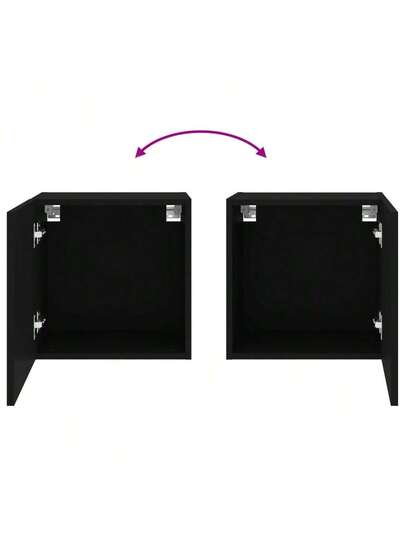 VidaXL TV Wand Units Pcs 40.5x30x40 Cm Processed Wood Zwart view 11