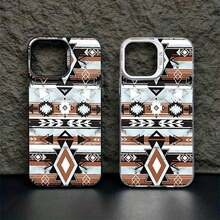 Teléfono Retro Western Cowboy Style Pattern Phone 16 15 14 13 12 11 Pro Plus Funda de lujo para teléfono móvil a prueba de golpes - Negro - Ver 4
