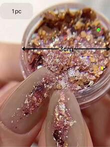 1 Box Merlad Nail Art Decorations, Helsinki Castle Anchor Red Glitter, Fashionable & Versatile - Multicolor - View 3