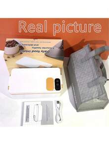 FollowBreak 1L 可充电电加热午餐盒，便携式食物加热器，手持式餐盒，适用于汽车/卡车/工作/家庭