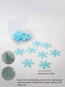 50Pcs Edible Snowflakes Blue Cupcake Cake Toppers Decoration For Christmas Winter Frozen Theme Party Supplies