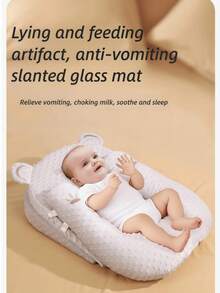 Juego de 3 piezas 2025 Nuevo cojín para bebé, reduce el vómito, cojín de , hamaca para bebé, cojín para bebé, cómodo para jugar, diseño de cuña para reflujo, fundas superior e inferior extraíbles, cuna para bebé, nido para bebé, recién nacido, co-dormir con bebé