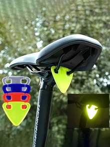 2 件装反光自行车安全三角尾灯 - 无需电池，夜间骑行高能见度 PVC 安全贴纸，紧急警告信号，多色反光条，自行车配件，圣诞节最佳，感恩节完美之选