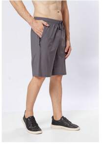 Men's Quick-Drying Ice Silk Gym Shorts - Grey - View 2