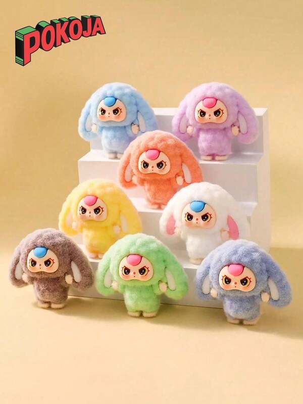 Cutie pentru jaluzele cu trei desene animate pentru bebeluși, figurină decorativă moale drăguță pentru birou, geantă DIY pentru jaluzele