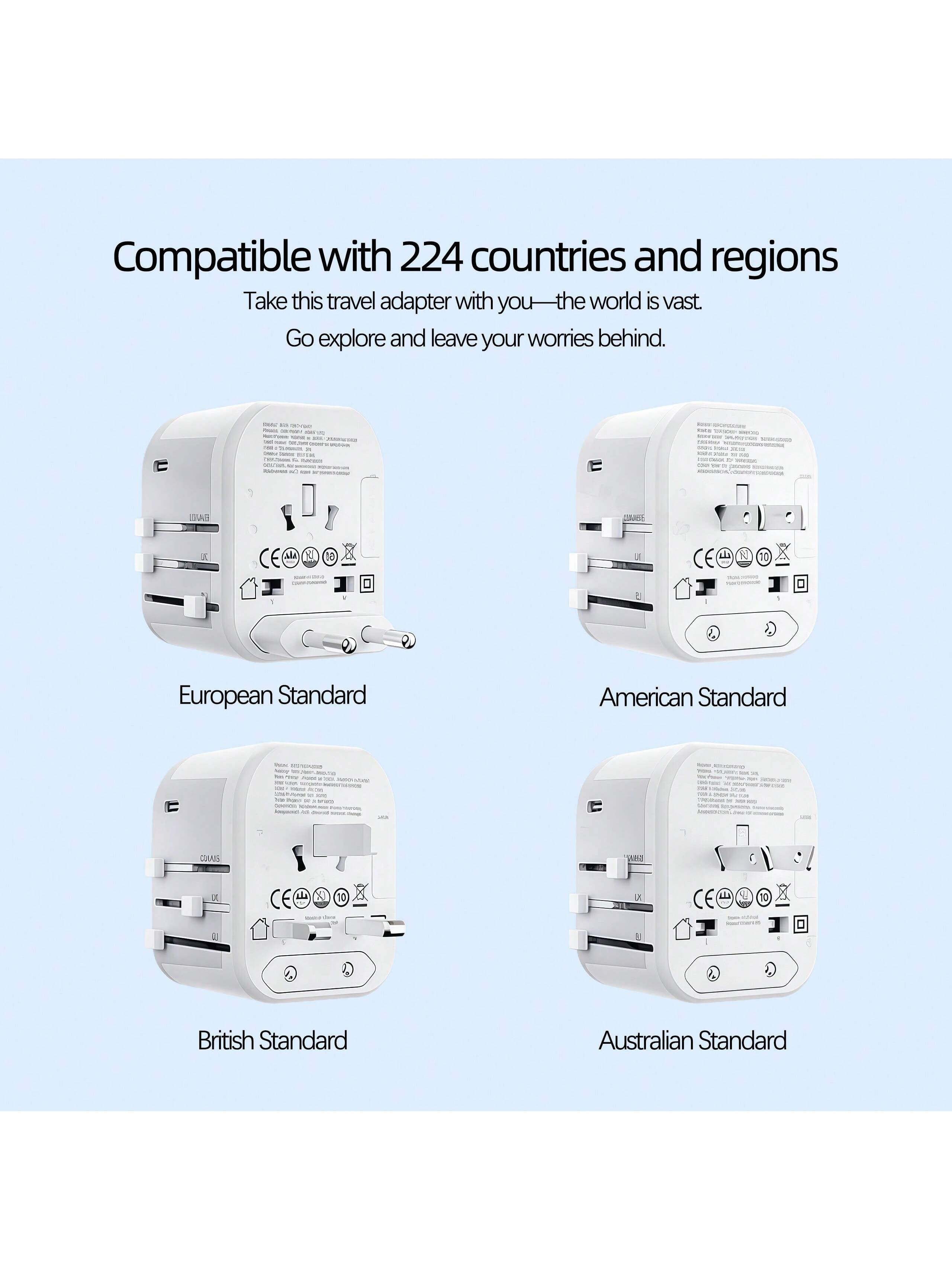 PHILIPS محول السفر العالمي محول القابس الدولي شاحن...