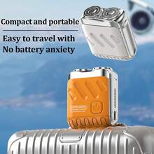 Mini Travel Electric Shaver, Men's Portable Electric Shaver, Beard Shaver With Suitcase Design, Magnetic Floating Dual Blades, Rechargeable Electric Shaver With USB Charging And Long-Lasting Battery