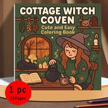 A Coloring Book About Entering A Cozy, Charming Witch's Cottage, Featuring Potions, Forest Scenes, Herb Bundles, And Magical Cottage Ambiance - Single Piece - View 9