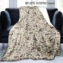 Camouflage Pattern Blanket, Soft Lightweight Throw Blanket, Air-Conditioned Room Blanket, Warm Nap Blanket For Home Office Travel Camping Same Day Cooling Print Flannel Flower Soft Comfortable Warm Napping Throw Dino Blanket,Men Gift,Boyfriend Gift Christmas,Blanket Gifts - Multicolor - View 5
