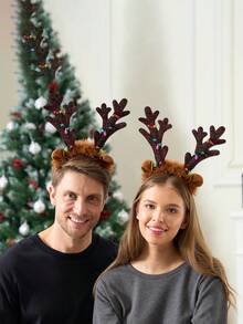 2pcs Christmas Atmosphere Night Light, LED Christmas Headband Atmosphere Night Light With Reindeer Antlers And Bells, Christmas Fairy, Holiday Decoration Lights For Christmas Party Decor, Birthday Party Decor, Outdoor Decor, Wedding Decor, Suitable For Christmas, Valentine's Day, Mother's Day, Father's Day, Can Be Used As Birthday Gift, Christmas Gift Christmas Decoration XMAS Decor Christmas Tree Gift Decor Thanksgiving Wedding Birthday Decorations For Gifts Garden Holiday Halloween Ornaments