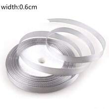 1 Roll 25 Yards Grey Polyester Satin Ribbon, Gift Box, Candy Box, Cake Box, Flower Decoration Satin Ribbon, DIY Decoration Ribbon - Grey - View 3