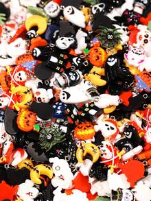50/100/150/200pcs Halloween Themed Random Resin Accessory Set, Creative Cute Cartoon DIY Decorations, Various Colors, Styles And Designs, More Quantity More Variety, Can Be Used As Keychains, Necklaces, Bracelets, Dust Plugs And Other Pendant Decorations, Great Small Gift