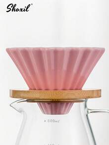 shoxil 1pc Coffee Filter Stand, Pour Over Filter Cup Stand, Cone Coffee Dripper Holder Rack, Wooden Filter Cup Holder, Suitable For V-Shaped Filter Cup - Wooden Support - View 8