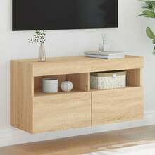 vidaXL TV Wall Unit With LED Lighting 80x30x40 Cm Sonoma Oak Color
