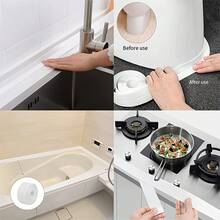 2 Rolls Waterproof Toilet Seal Strip, Self-Adhesive Kitchen Sink And Bathroom Sealing Tape. Prevent Moisture And Mold, Beautiful Gap Stickers And Sealing Tape, Suitable For Bathrooms, Sinks And Bathtubs - 2 卷 - 查看 8