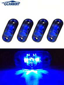 4 قطع أضواء جانبية للشاحنة LED، أضواء حافة الشاحنة، شريط أضواء تحذيرية LED أمامية وخلفية، إضاءة مساعدة، مصابيح خارجية للسيارات، مصابيح للقوارب السريعة والمقطورات وسفن الشحن - متعدد الألوان - مشاهدة 15