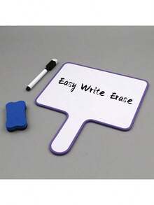 Whiteboard Hand Held Cards Two-Sided Portable Easy Wipe Write Leave A Message Multi Functional Record Whiteboard Non-Magnetic Whiteboard Pen Eraser For Judges Household Meeting Pick Up Sign Etc