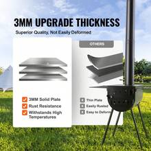 Portable Wood Stove Camping Hot Tent BBQ Stove 118 In For Outdoor W/ Pipes