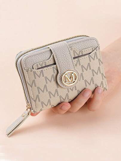 新款荔枝纹字母钱包多卡位短款小号女包厚韩版时尚小巧复古零钱包女士钱包迷你钱包女包秋季可爱钱包小钱包