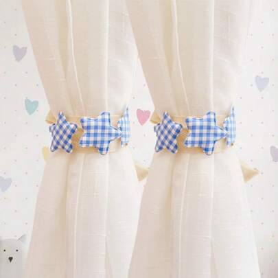 1 cái/2 cái Dây buộc rèm cửa sổ hình ngôi sao 3D phong cách Bắc Âu, Dây buộc màn chống muỗi trang trí phòng trẻ em, Rèm cửa, Rèm cà phê, Rèm che nắng, Dây buộc rèm cửa