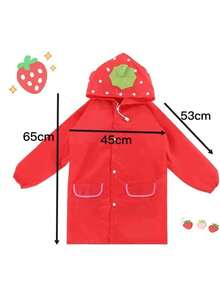 Cartoon Rain Poncho For Kids - Waterproof Infant Raincoat, 90-130cm Length,5-7Ages