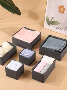 1/3/6/9/12 Pack Foldable Cloth Storage Box Closet Dresser Drawer Organizer Fabric Baskets Bins Containers Divider For Clothes Underwear Bras Socks Lingerie Clothing