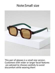 1 Pair Unisex Square Vintage Studded Punk Style Fashion Glasses, Fashion Eyewear For Street Style, Runway, Outdoor