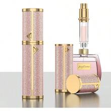 Perfume Travel Refillable Bottle, 5ml Glitter Leather Atomizer Perfume, Portable Size Cologne Sprayer, Fragrance Spray Bottle Woman Man Essentials Pink - Hồng - Xem 7