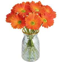 6pcs Artificial Gerbera Wedding Bridal Bouquet Party Home Office Kitchen Table Centerpiece (White, Yellow, Orange, Pink, Rose Red, Coral). Suitable For Outdoor Garden Decoration, Outdoor And Indoor Decoration, Vase Decoration, Fake Plants, Four Seasons Decoration - Multicolor - View 16