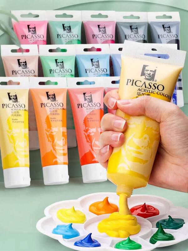 2.54oz Acrylic Tube Paint, Suitable For Hand Painting On Clothes, Shoes, Walls, Creative Graffiti. DIY Wall Painting, Stone Painting, Pebble Painting, Waterproof Acrylic Paint For Wall Murals And Sneakers