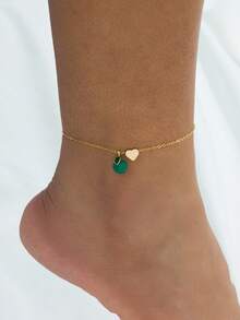 1pc Heart-Shaped Handmade Fruit Cherry Pendant Anklet For Women, Multi-Style, Apple Best Seller, Sexy & Casual Wear