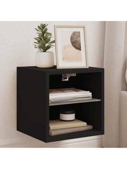 VidaXL TV Wand Units LED Lighting, stuks 30x28.5x30 Cm, Zwart