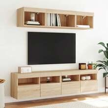vidaXL TV Wall Unit With LED Lighting 80x30x40 Cm Sonoma Oak Color
