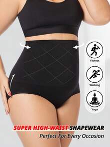 FLARIXA Plus Size Seamless Super High Waist Shaping Panties Slimming Tummy Control Waist Trainer Body Shaper Shapewear For Women Underwear Women's Underwear Sheath Flat Belly Woman Lingerie Briefs Butt Lifter