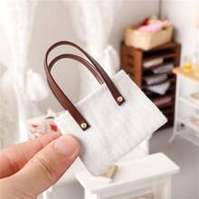 1:12 娃娃屋微型手提帆布包、微型食物游戏服装配件、微型迷你手提包、过家家娃娃屋装饰、1:12 比例 OB11 场景装饰、迷你逼真服装帆布包、微型逼真单肩包、1:12 OB11 DIY 手提包、微型场景装饰 - 彩色 - 查看 2