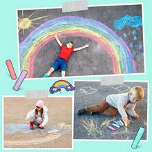 Caja 12 gises de colores antipolvo tizas pizarron redonda lavable no toxica aire libre dibujo escolares gises coloridos set 12 resistente lluvia lavable creatividad niños proyectos escolares señales pintura temporal segura no toxica - Multicolor - Ver 6