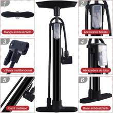 Diyife Foot Pump 42CM, 3 en 1 Bomba de Bicicleta, Presta y Schrader 2 en 1 Reversibles, Aguja de Bola Multifunción Boquilla de Lancha, Bomba de Aire 160PSI para Bicicleta,Bolas - 1 - Ver 3