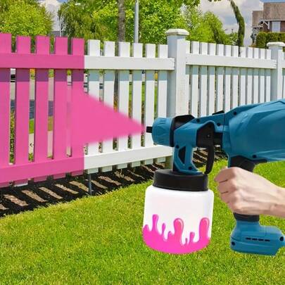 High Power Cordless Paint Sprayer Gun - 1000ml HVLP Electric With 3 Spray Patterns & 6 Copper Nozzles, 110-240V, Rechargeable Lithium Battery For Furniture, Cabinets, Walls, Doors - DIY Home Car Repair, Paint Sprayer Gun, Furniture Painter, Versatile Paint Tool, Ergonomic Handle, Copper Nozzle Nozzle