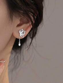 1pc Butterfly Hollowed-Out Flower Bud Chain Tassel Earrings Are The Best Gifts For Parties, Daily Life, Weddings, Festivals, Birthdays, Valentine's Day, Thanksgiving Day And Christmas