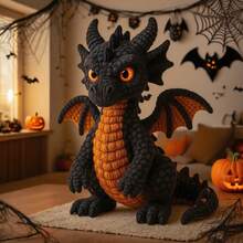 1 Set Dark Lava Dragon Crochet Kit, Creative Crochet DIY | Includes Crochet Hook + Exclusive Color Yarn + Accessories | Beginner Friendly | Holiday Handmade Gift, Best Friend/Birthday Gift | Christmas/Halloween Essential, Bilingual Instructions + Step-By-Step Sewing Techniques - Dark Magma Dragon (Material Pack) - View 8