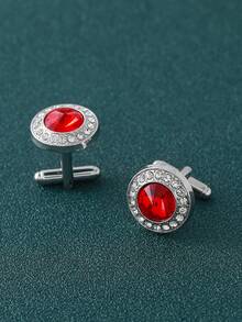 新款欧美风格水钻圆形袖扣，适合婚礼、音乐节、派对、订婚、日常穿着、礼物、生日 - 鑲鑽袖扣 - 查看 10