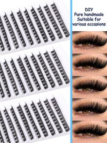 10 Trays/120 Clusters DIY Segmented False Eyelashes, Thick & Curly, Beginner-Friendly, Single Lash DIY, Create Natural Makeup Look At Home, Fluffy & Dense, Enlarge Eyes, Charming Eye Makeup, Portable Eyelash Tray, Suitable For Travel, Match Different Eye Makeups, Mixed Styles, Lengthening Options Available, 8/10/12/14/16mm, Easy To Use At Home - Black - View 3