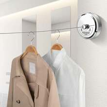 2Pcs Tendederos Retractiles Ajustables al Interior y Exterior con Cuerda de 2.8Metros, Tendederos de Pared de Acero Inoxidable 304 Resistente para Organizar y Colgar Ropa - 1 - Ver 6