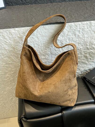 Neue Wildleder-Samt Shopper für Herbst/Winter, große Kapazität Pendler Lässig Umhängetasche, modischer Leopard Muster Damen Handtasche